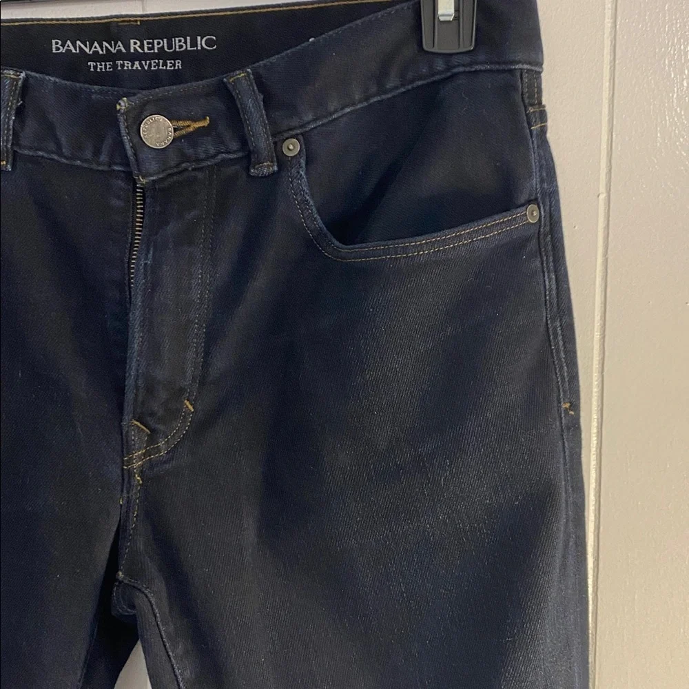 Banana Republic Traveler Slim Dark Wash Jeans 32x30 Stretch Very Dark Blue